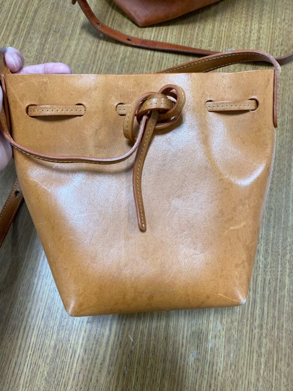 Mansur Gavriel Calfskin Mini Bucket Bag Sun - Picture 12 of 16